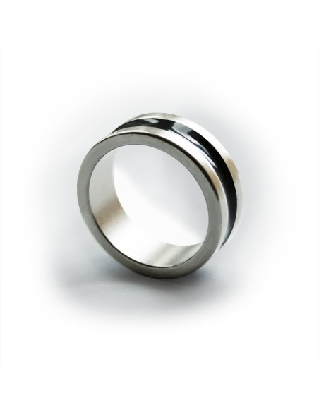 Anello PK - Argentato - Dark line - Diametro 19 mm