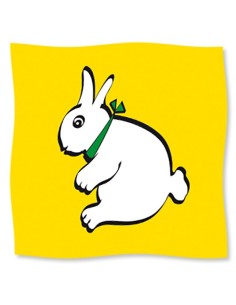 Foulard coniglio-papera cm 90 - Giallo