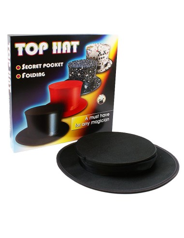 Folding Top Hat with Secret Pocket - Black